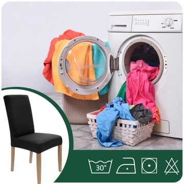 НАБОР ИЗ 6 ШТ. Чехлы НА СТУЛ ЧЕРНЫЕ ГИБКИЕ УНИВЕРСАЛЬНЫЕ