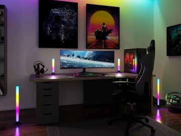 Набор вертикальных светодиодных лент 2x30 см RGB с дистанционным управлением PL78878