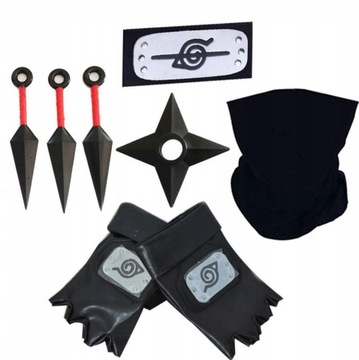 NARUTO ZESTAW KAKASHI KUNAI RĘKAWICZKI MASKA