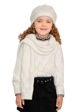 Sweter Abel&Lula 5852 alpaka ecru ciepły r.128