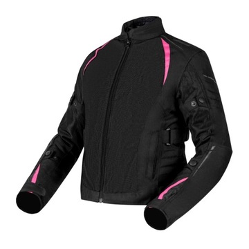 KURTKA MOTOCYKLOWA DAMSKA TEKSTYLNA OZONE FLOW LADY BLACK/PINK M / 38