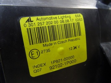 KIA VENGA 10- SVĚTLO PŘEDNÍ PRAVÁ 92102-1P000