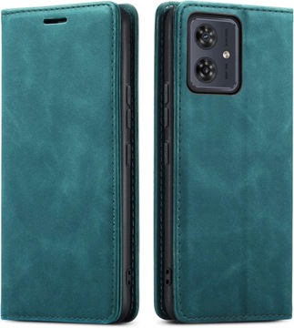 МАГНИТНЫЙ КОЖАНЫЙ ЧЕХОЛ ДЛЯ MOTOROLA MOTO G54 5G / Power Edition + СТЕКЛО