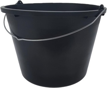WIADRO BUDOWLANE 12L WIADRA PLASTIKOWE GOSPODARCZE Z LEJKIEM CZARNE MOCNE