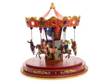 Светодиодная карусель «Рождественская деревня» с лошадками