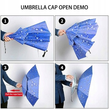 ЗОНТ НА ​​ГОЛОВУ ДЛЯ СОЛНЦА, ВЕТРА, ДОЖДЯ, ШАПКИ