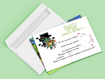 ДЕТСКИЕ ПРИГЛАШЕНИЯ НА ДЕНЬ РОЖДЕНИЯ MINECRAFT + КОНВЕРТ