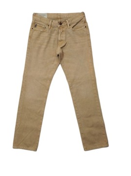 Spodnie jeansowe męskie jasne beżowe abercrombie&fitch 30/32 slim straight