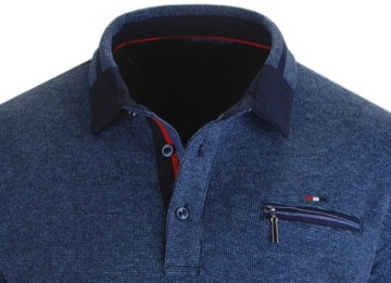 3XL-Męski sweter-bluza polo z kieszonką na zamek DY03