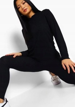 BOOHOO KOMPLET DZIANINOWY CZARNY 32 1BBR