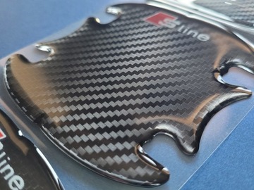 Защитные наклейки на ручки дверей Audi Sline Carbon