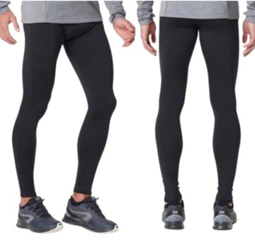 OCIEPLANE LEGGINSY MĘSKIE DO BIEGANIA 2 KIESZENIE - ODDYCHAJĄCE XXL