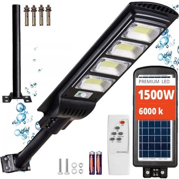 DUŻA MOCNA LAMPA SOLARNA LED ULICZNA OGRODOWA PILOT halogen CZUJNIK