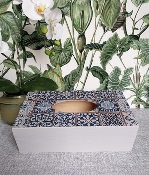 Pudełko na CHUSTECZKI 100% DREWNO, szare