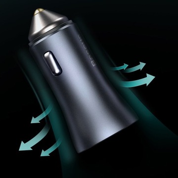 BASEUS ŁADOWARKA SAMOCHODOWA USB USB-C 40W QC LED