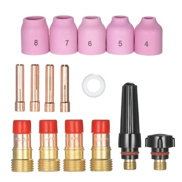 -16x Gaslinsen Welding Accessories With Clamping Sleeves, Ceramic Nozzles