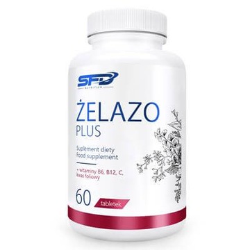 SFD ŻELAZO PLUS 60 TAB WĄTROBA WITAMINA C HEMOGLOBINA ODPORNOŚĆ ZDROWIE
