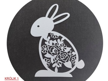 ZAWIESZKA AŻUR OZDOBA AŻUROWA GIRLANDA ŚWIĘTA DŁ.85 CM GRAFIKA ZAJĄCZEK