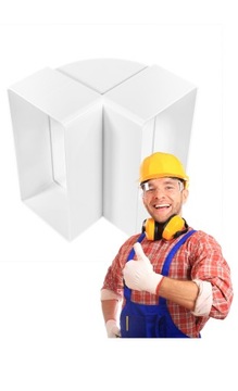 ПЛОСКОЕ ВЕРТИКАЛЬНОЕ КОЛЕНО 90 ГРАДУСОВ 75x150 мм БЕЛАЯ СИСТЕМА ABS