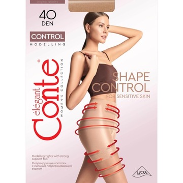 Женские утягивающие колготки Conte CONTROL мокко 40 DEN, размер 3