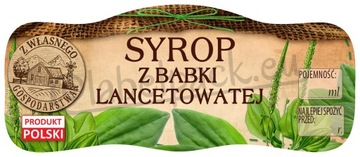 Etykiety na SYROP Z BABKI LANCETOWATEJ , 210ml - 500ml 24szt