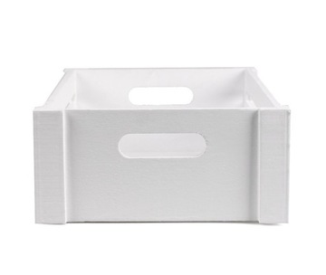 КОРОБКА ДЕРЕВЯННАЯ ПРЯМОУГОЛЬНАЯ БЕЛАЯ 32x23x11,5 см