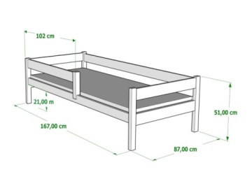 PAWCIO Односпальная деревянная кровать 160x80