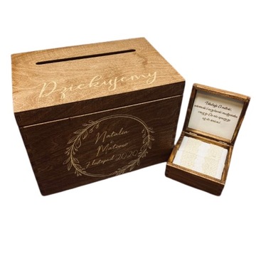 DUŻY ZESTAW PUDEŁKO NA OBRĄCZKI I KOPERTY ŚLUB