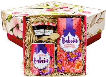 DZIEŃ BABCI DZIADKA zestaw KUBEK CZEKOLADA KONFITURY babcia i dziadek BABĆ