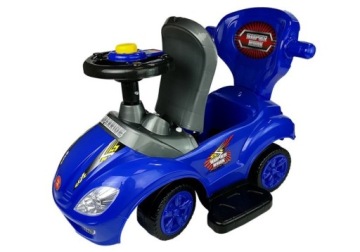 Mega Car 3in1 Blue Ride-On с толкателем
