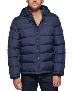 Pikowana męska kurtka zimowa Tommy Hilfiger Quilted niebieska XL