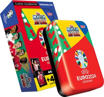 MEGA PUSZKA EURO 2024 KARTY PIŁKARSKIE TOPPS MATCH ATTAX 44 KART +4 LIMITED