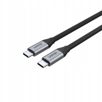 Кабель Unitek USB-C — USB-C, 10 Гбит/с, 4K, 60 Гц, 20 В/5 А, 100 Вт