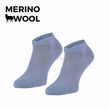 Stopki z wełny merynosa błękit 35/38