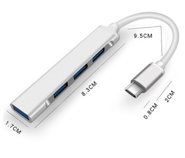 USB-C HUB 4x USB 3.0 АДАПТЕР РАЗДЕЛИТЕЛЬ РЕПЛИКАТОР ПОРТОВ Zenwire SLIM