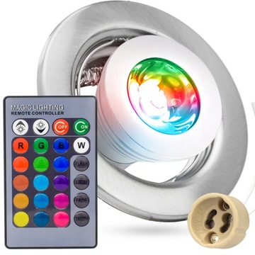 RAMKA SUFITOWA ŻARÓWKA SUFITOWA LED RGB PILOT