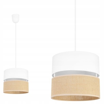 Lampa Żyrandol Sufitowa Wisząca Abażur Biała