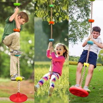 КРУГЛЫЕ КАЧЕЛИ ДЕТСКИЕ ДИСК ТОЛСТАЯ ВЕРЕВКА ДЛЯ ЛАЗАНИЯ 2м