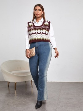 Shein Бордовый вязаный жилет в елочку XL/XXL