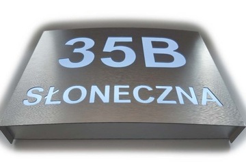 Podświetlany numer domu LED Wypukły, czujnik zm.