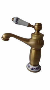 BATERIA UMYWALKOWA STOJĄCA KRAN ŁAZIENKOWY RETRO ZŁOTY