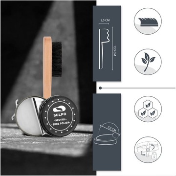 Набор для чистки обуви, коричневая и бесцветная паста, ложка, 8 шт.