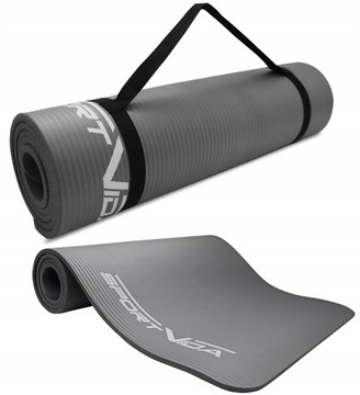 SZARA MATA TRENINGOWA DO ĆWICZEŃ FITNESS JOGI 1,5