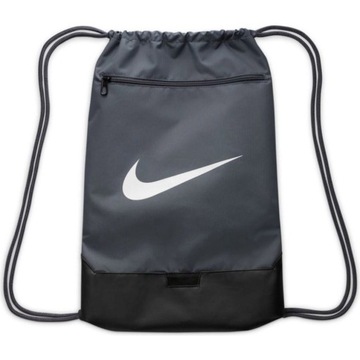 WOREK NIKE NA BUTY SZKOLNY NA WF PLECAK SPORTOWY NA TRENING SZARY POJEMNY