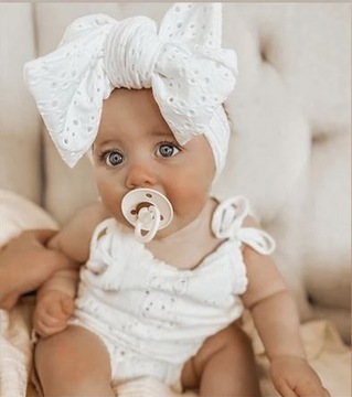 SZEROKA OPASKA na głowę dla niemowląt CHRZEST dla dziewczynki