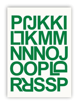 Зеленый алфавит, цифры, самоклеящиеся буквы 100 мм.