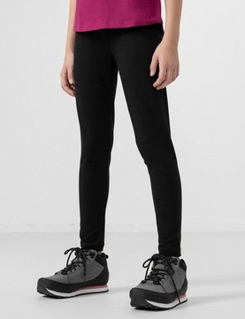 4F LEGGINSY DZIEWCZĘCE GETRY BAWEŁNA CZARNE 140