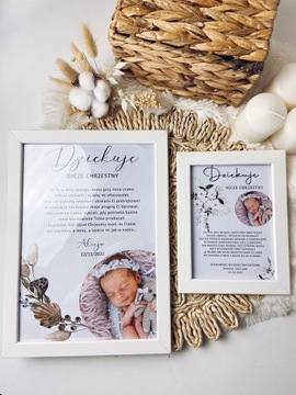 PODZIĘKOWANIE DLA CHRZESTNYCH zdjęcie ramka 18x13