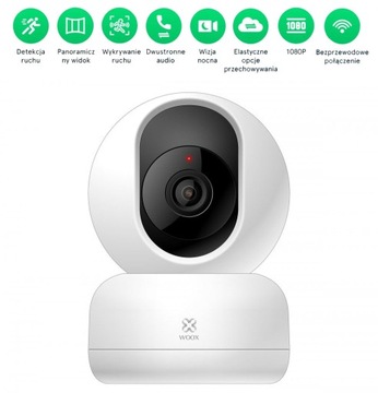 WIFI-камера для помещений, FULL HD, вращающийся 1080p, USB-датчик движения WOOX