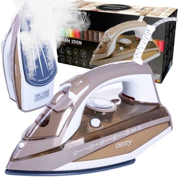 ŻELAZKO PAROWE CERAMICZNE 3000W ANTI-CALC ANTIDRIP STRAŻAK 5 FUNKCJI CAMRY